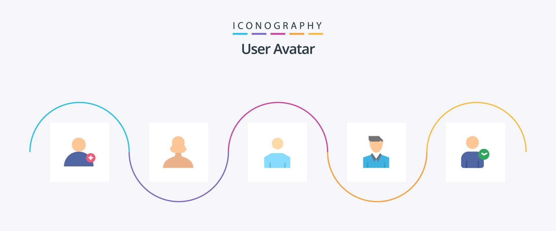 pacote de ícones plana 5 do usuário, incluindo homem. pessoa. avatar. cara. conta vetor