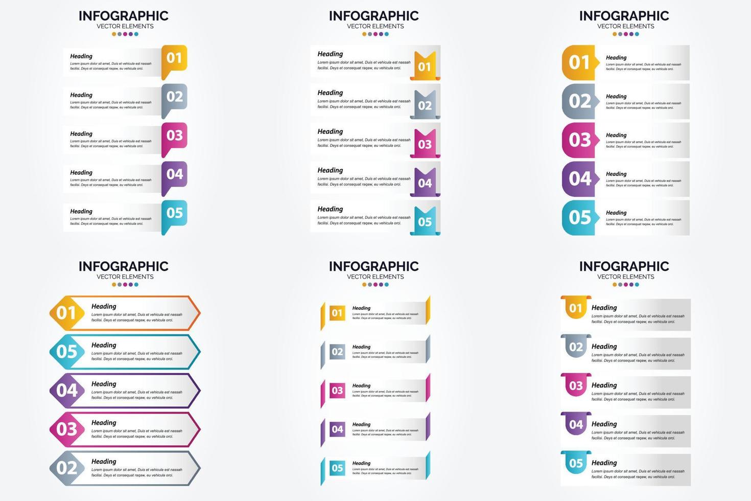 conjunto de design plano de infográficos de ilustração vetorial para folheto publicitário e revista vetor