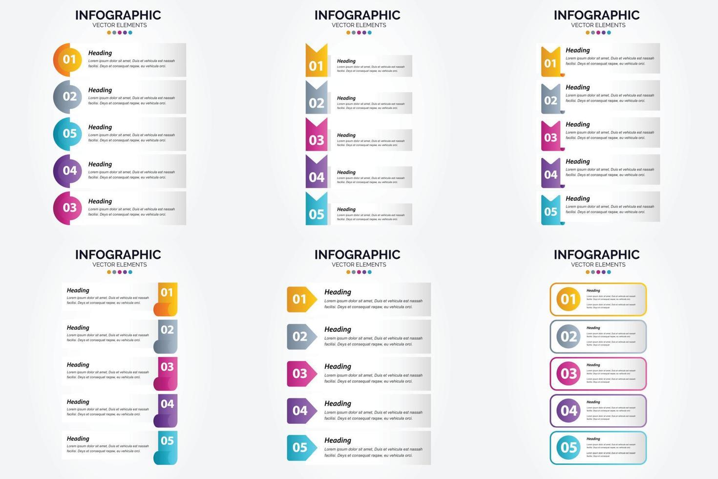 conjunto de design plano de infográficos de ilustração vetorial para folheto publicitário e revista vetor