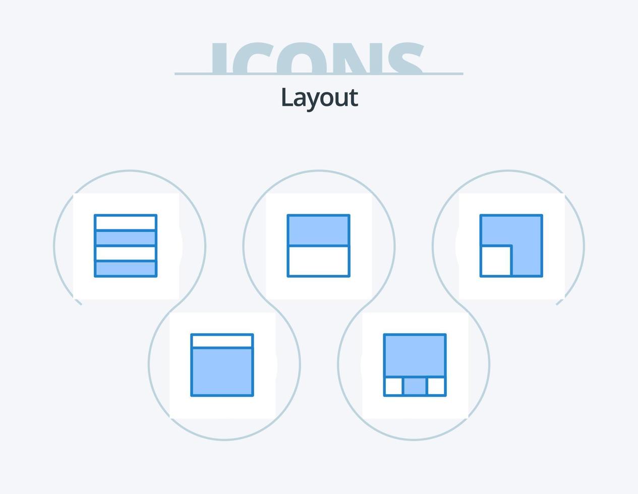 design de ícones do pacote de ícones azuis de layout 5. . vetor