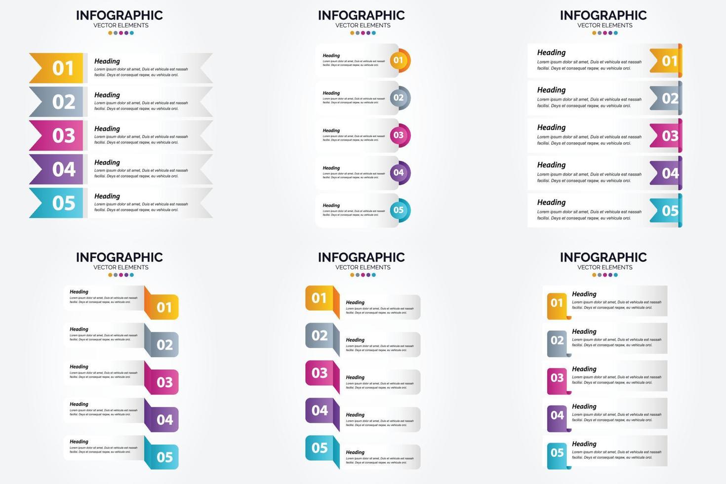 conjunto de design plano de infográficos de ilustração vetorial para folheto publicitário e revista vetor