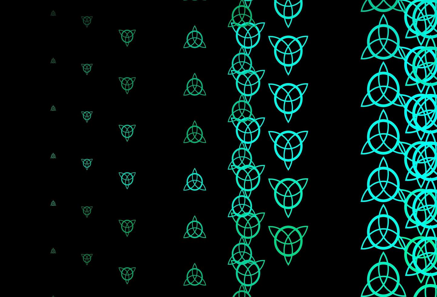 padrão de vetor verde escuro com elementos mágicos.