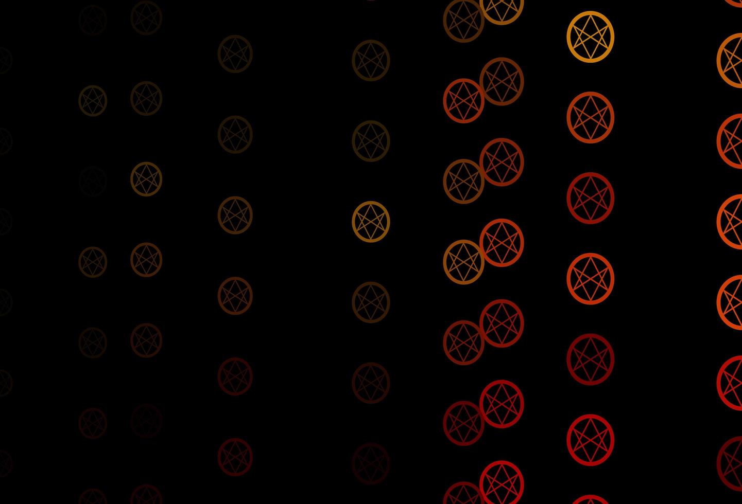 padrão de vetor laranja escuro com elementos mágicos.