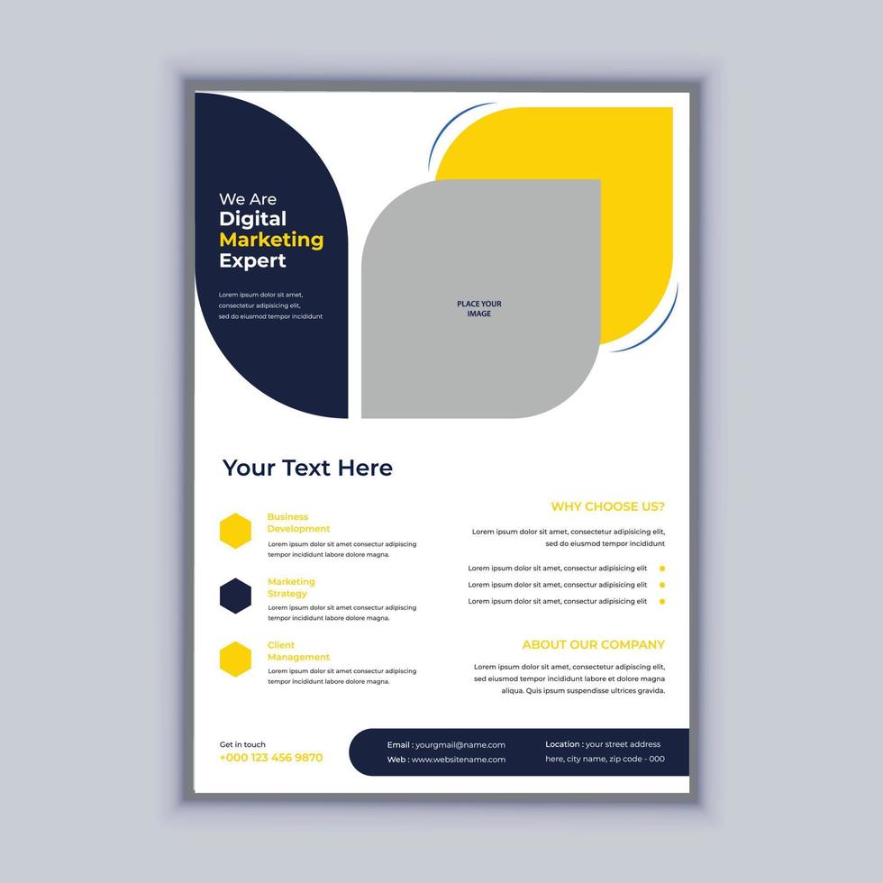 agência de marketing digital design de folheto de negócios modelo de vetor de design de layout moderno