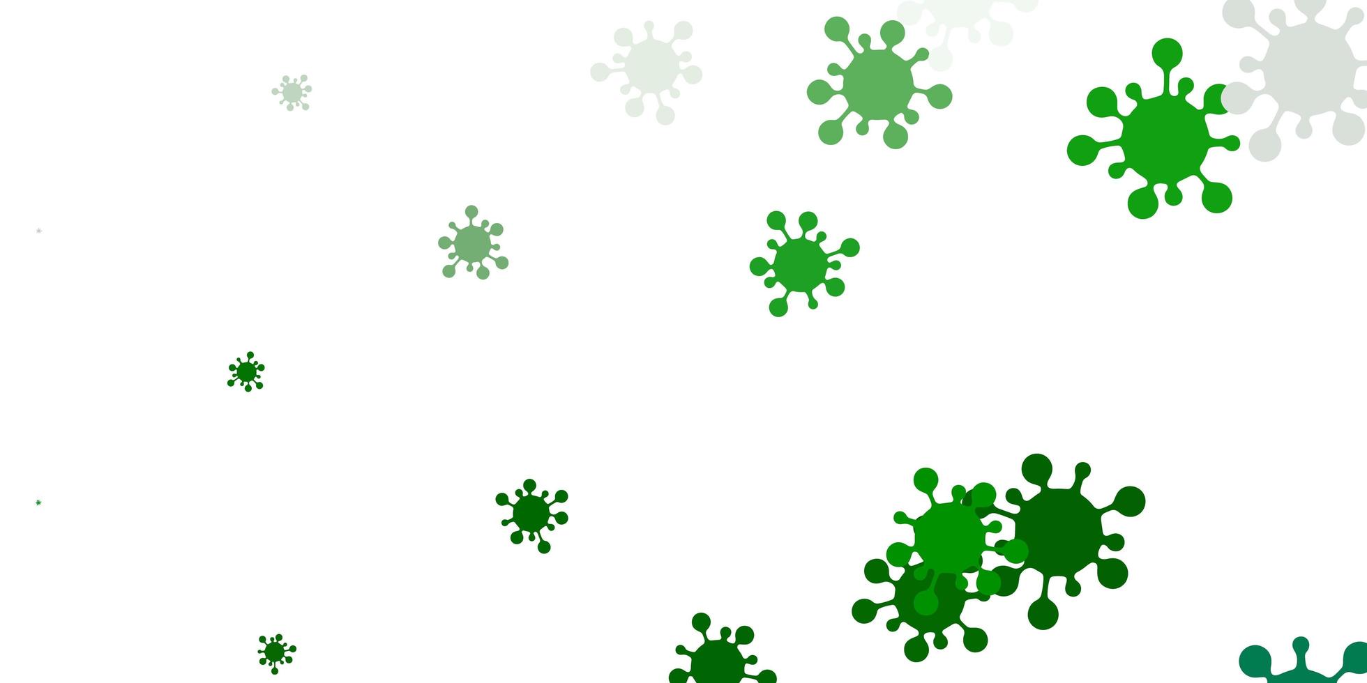 padrão de vetor verde claro com elementos de coronavírus