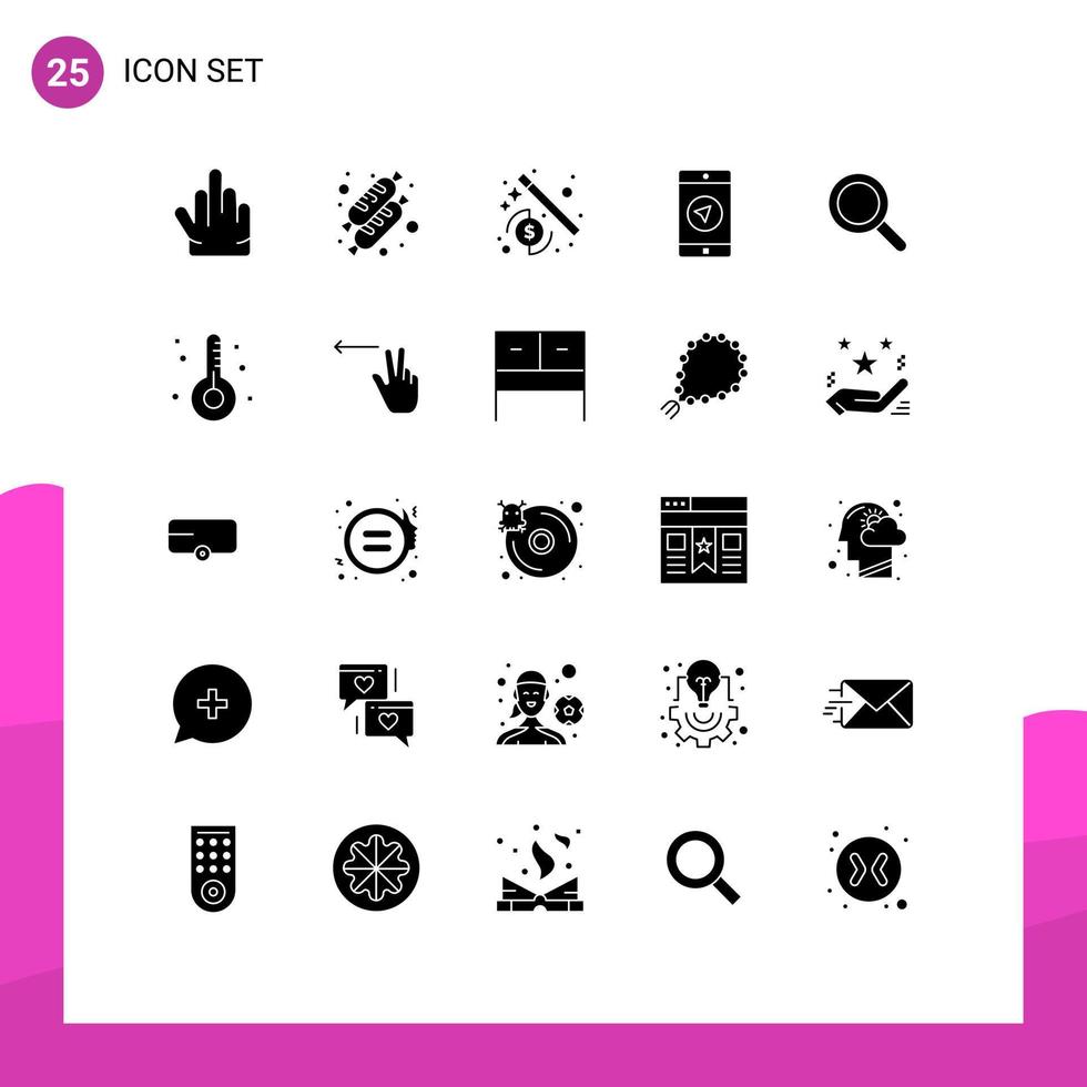 pacote de ícones vetoriais de estoque de 25 sinais e símbolos de linha para assistente de ampliação de doenças, olhar elementos de design de vetores editáveis