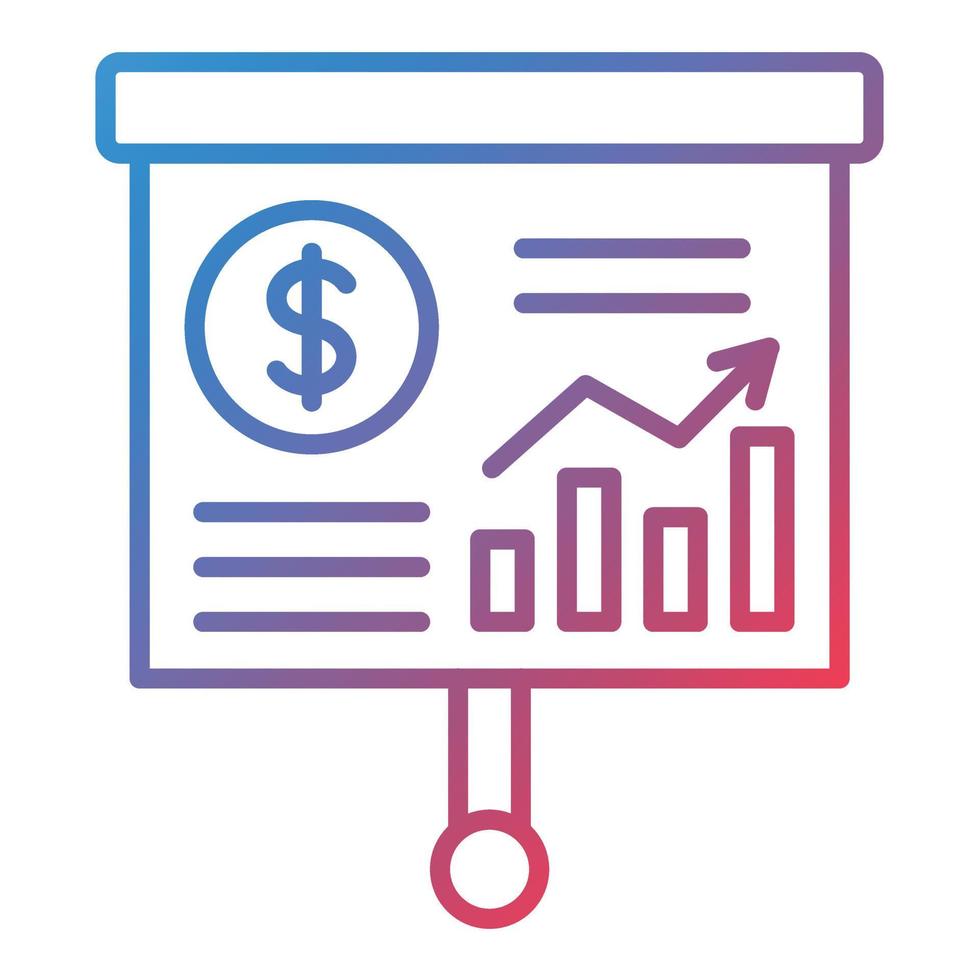 ícone de gradiente de linha de apresentação vetor