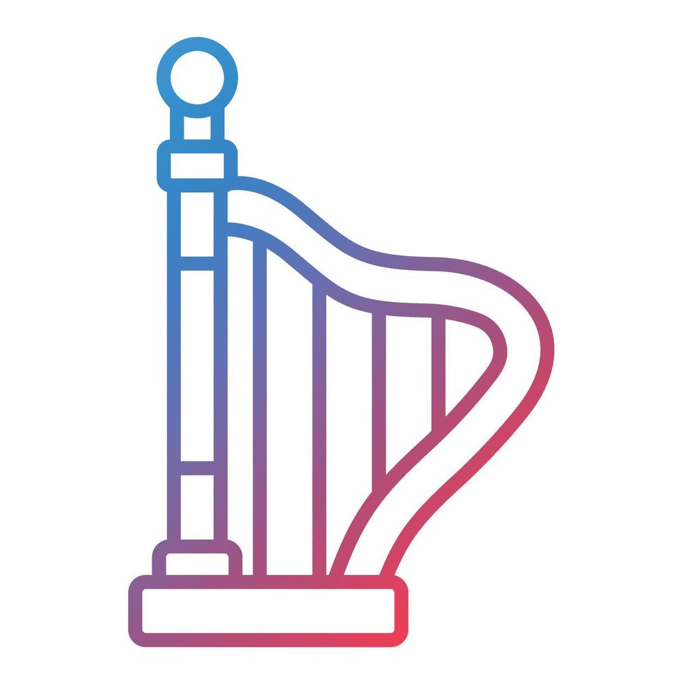 ícone de gradiente de linha de harpa vetor