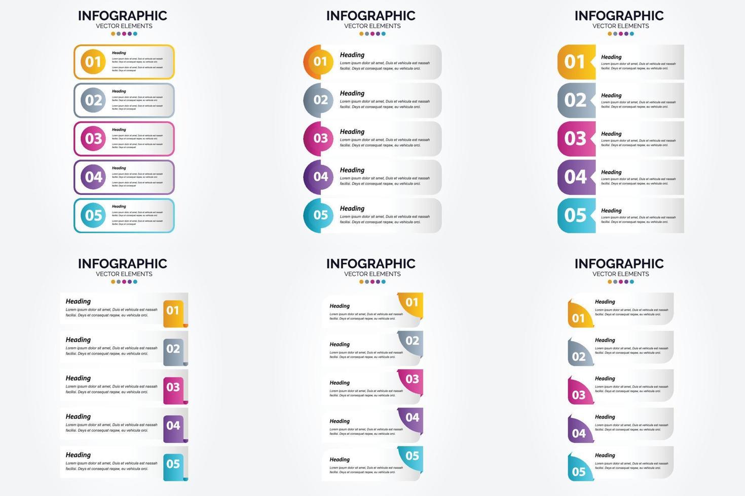 conjunto de design plano de infográficos de ilustração vetorial para folheto publicitário e revista vetor