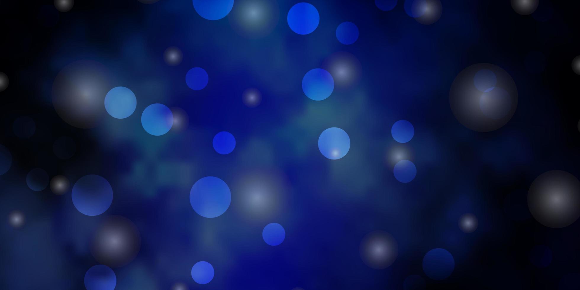 modelo de vetor azul escuro com círculos, estrelas.