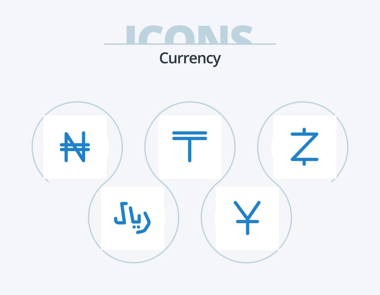 design de ícone do pacote de 5 ícones de moeda azul. . criptomoeda. Nigéria. blockchain. dinheiro vetor