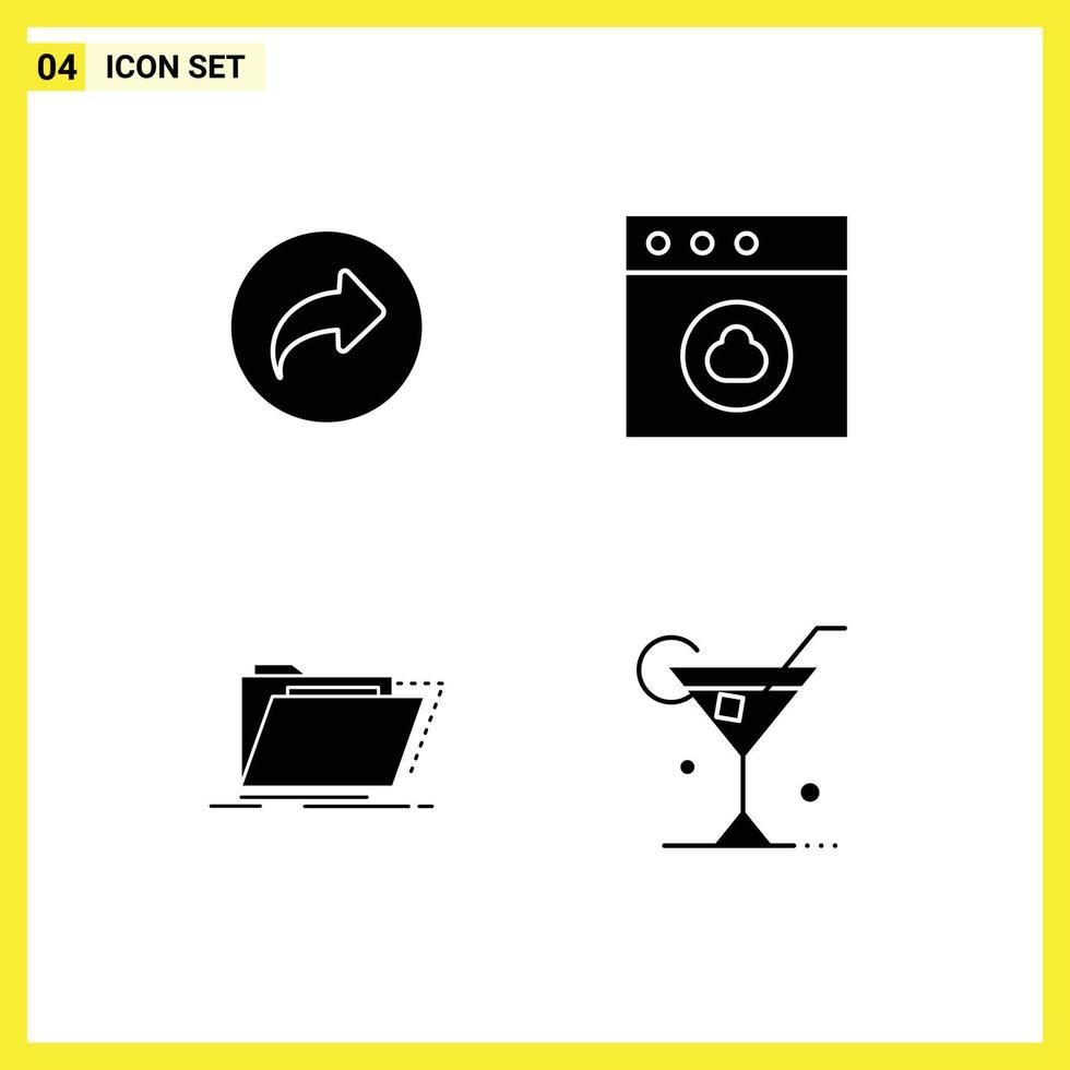 4 ícones criativos sinais modernos e símbolos do diretório básico ui pasta mac elementos de design de vetores editáveis