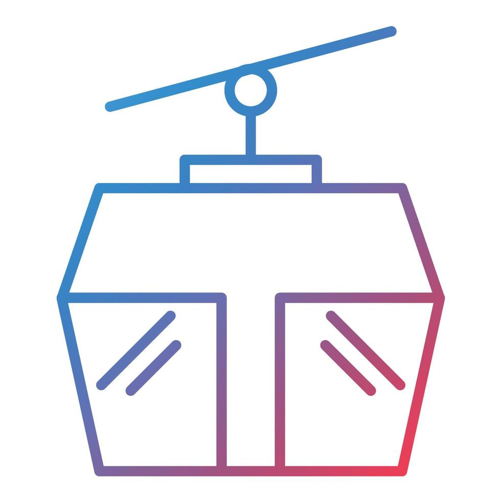 ícone de gradiente de linha de teleférico vetor