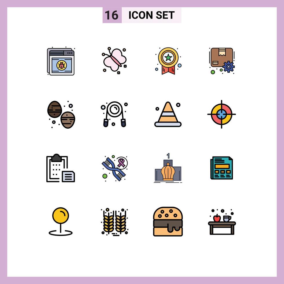 pacote de interface do usuário de 16 linhas básicas cheias de cores planas de pacote de beleza de pacote de ovo de chocolate elementos de design de vetor criativo editáveis de sucesso