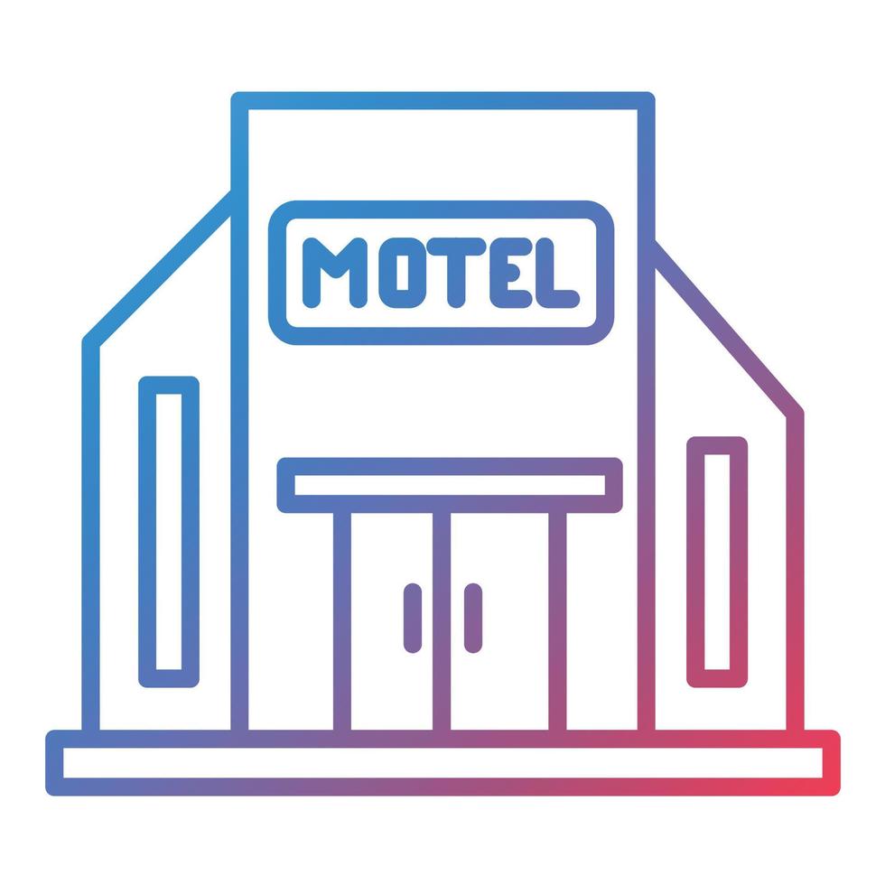 ícone de gradiente de linha de motel vetor