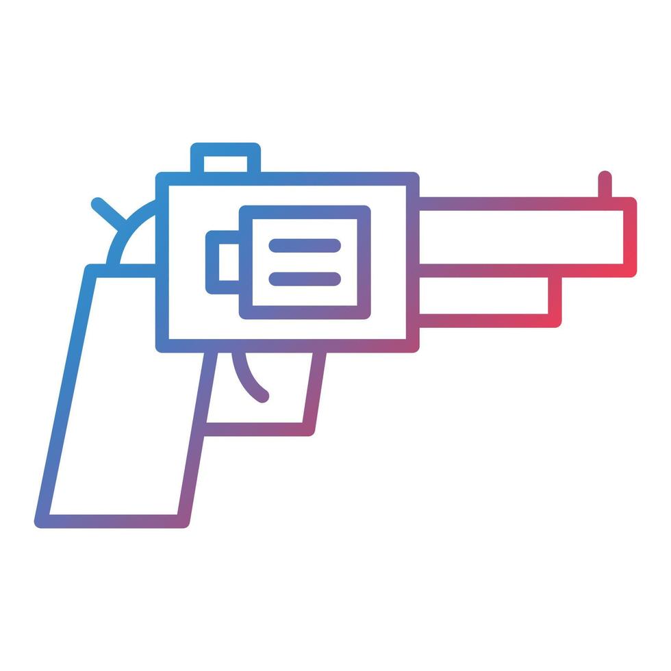 ícone de gradiente de linha de revólver vetor