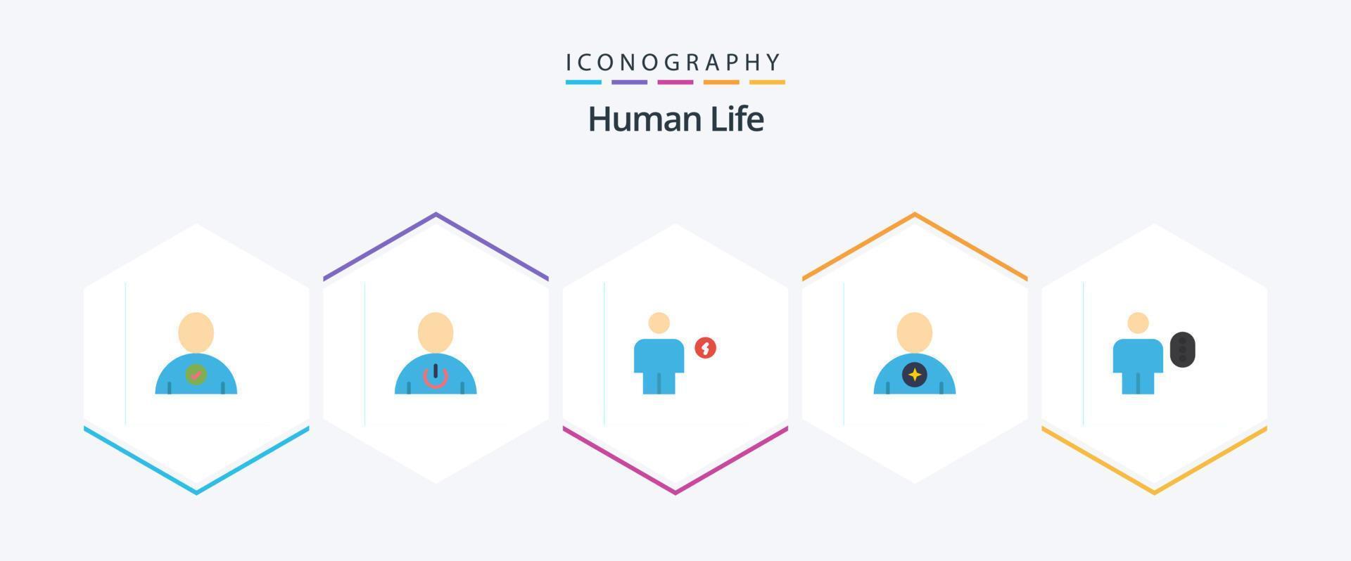 pacote de ícones planos 25 humanos, incluindo humano. reservado. avatar. corpo. humano vetor