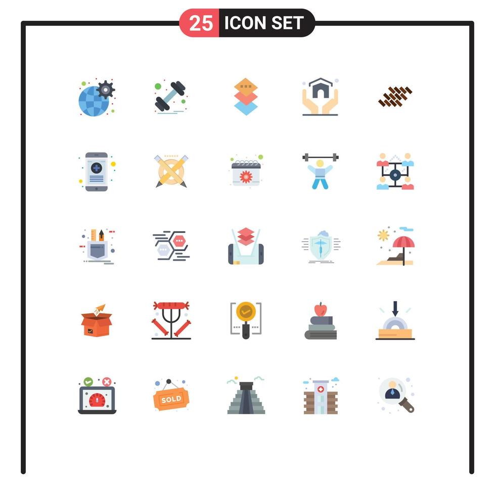 25 ícones criativos sinais e símbolos modernos de tijolos de azulejo projetam elementos de design de vetores editáveis em casa
