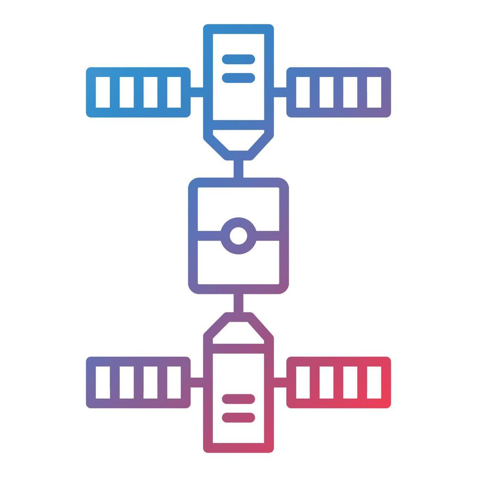 ícone de gradiente de linha de cápsula espacial vetor