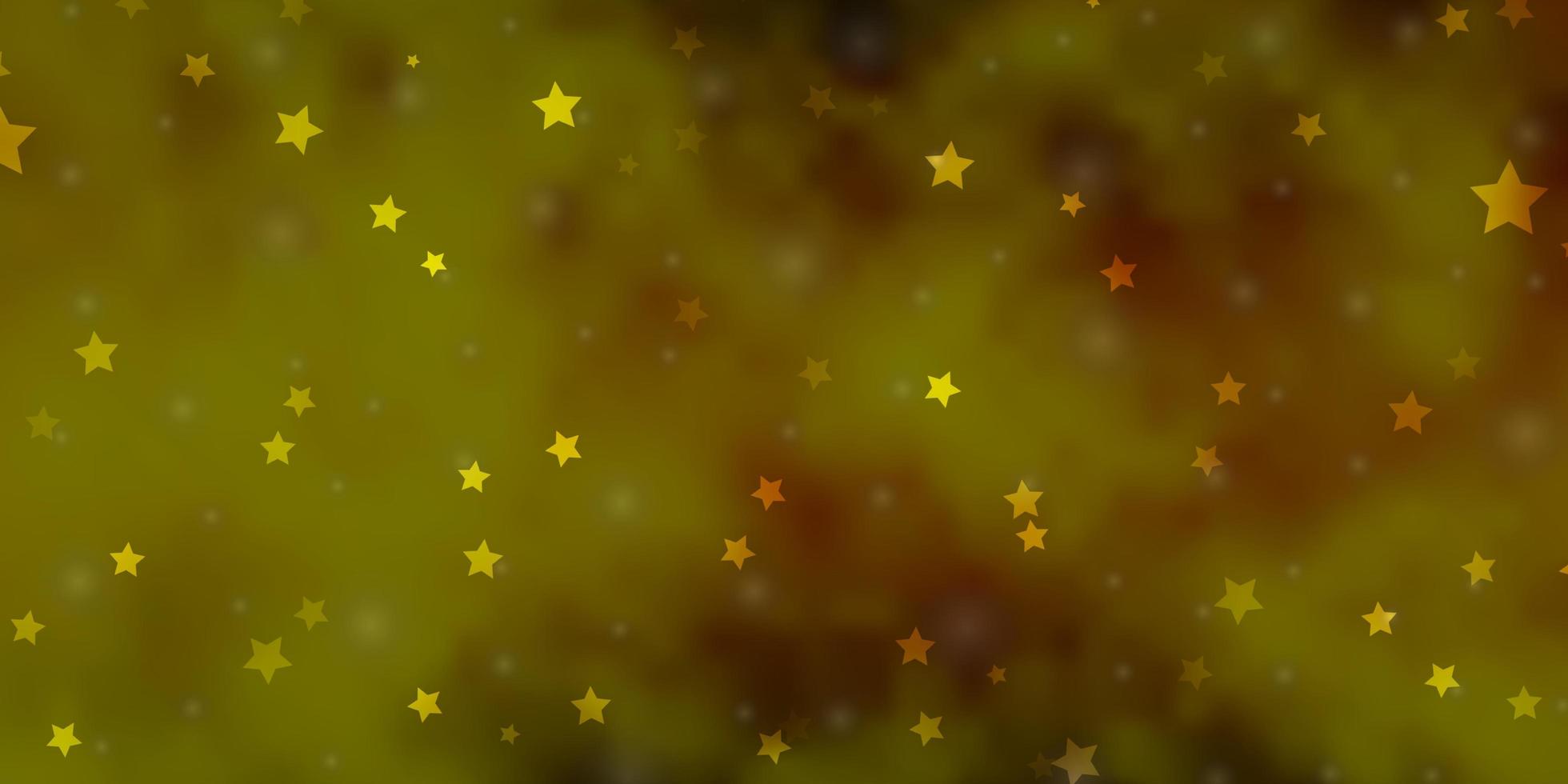 layout de vetor verde e amarelo claro com estrelas brilhantes.