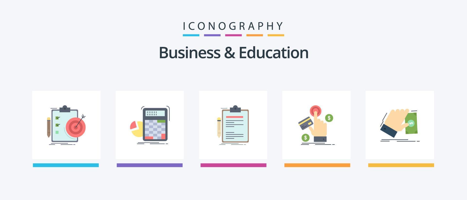 pacote de ícones plana de 5 negócios e educação, incluindo pagamento. ppc. progresso. prancheta. o negócio. design de ícones criativos vetor