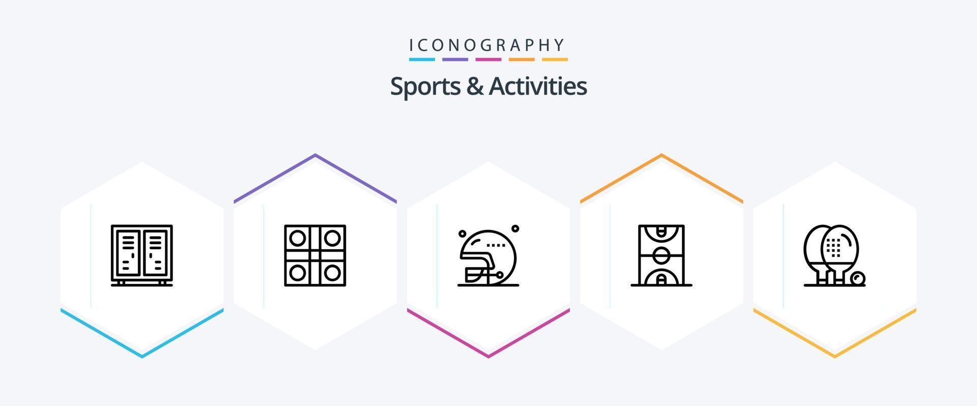 esportes e atividades pacote de ícones de 25 linhas, incluindo jogo. basquetebol. jogo ludo. bola. rúgbi vetor