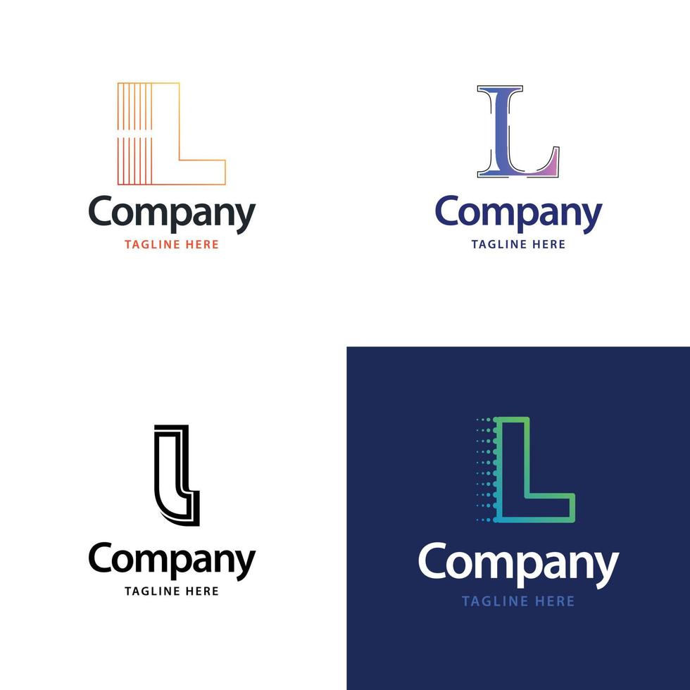 letra l design de pacote de logotipo grande design criativo de logotipos modernos para o seu negócio vetor