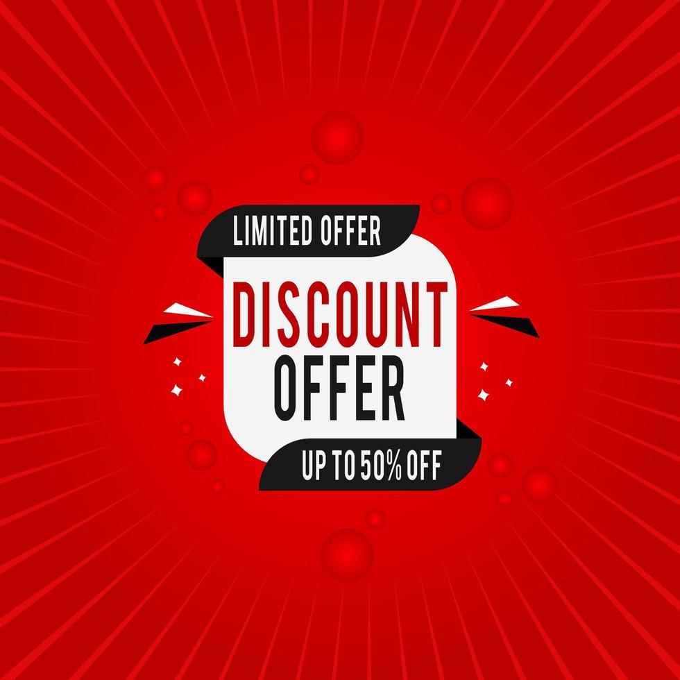 banner de oferta de desconto. banner de venda com oferta de desconto. vetor