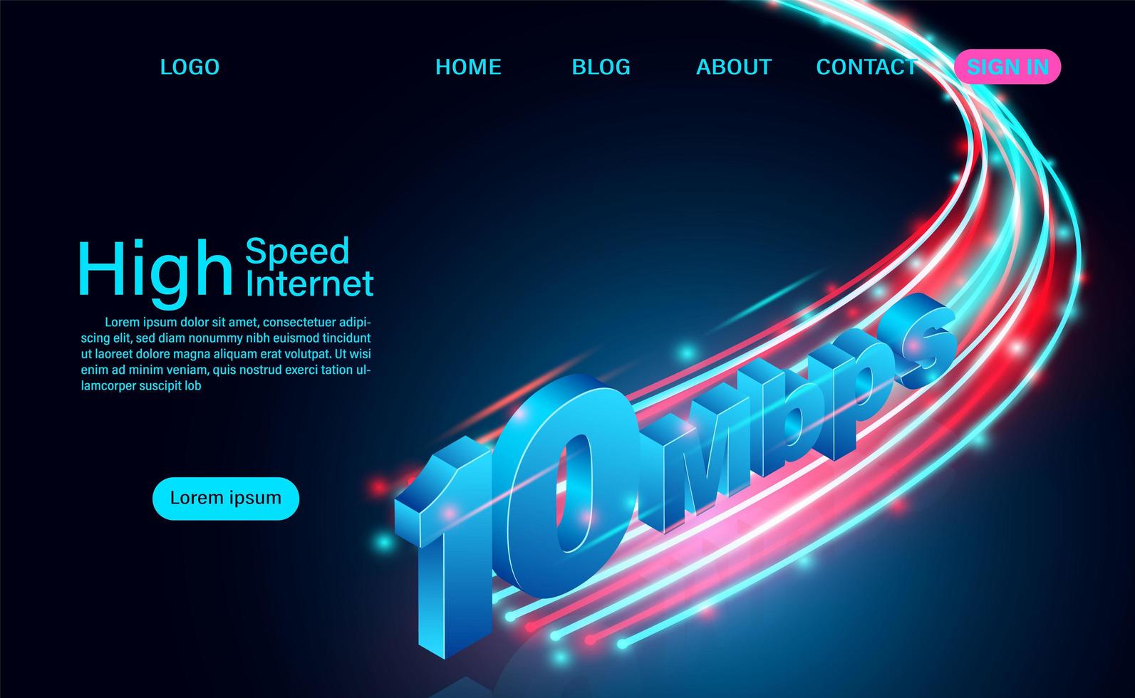 página inicial de tecnologia de internet de alta velocidade vetor
