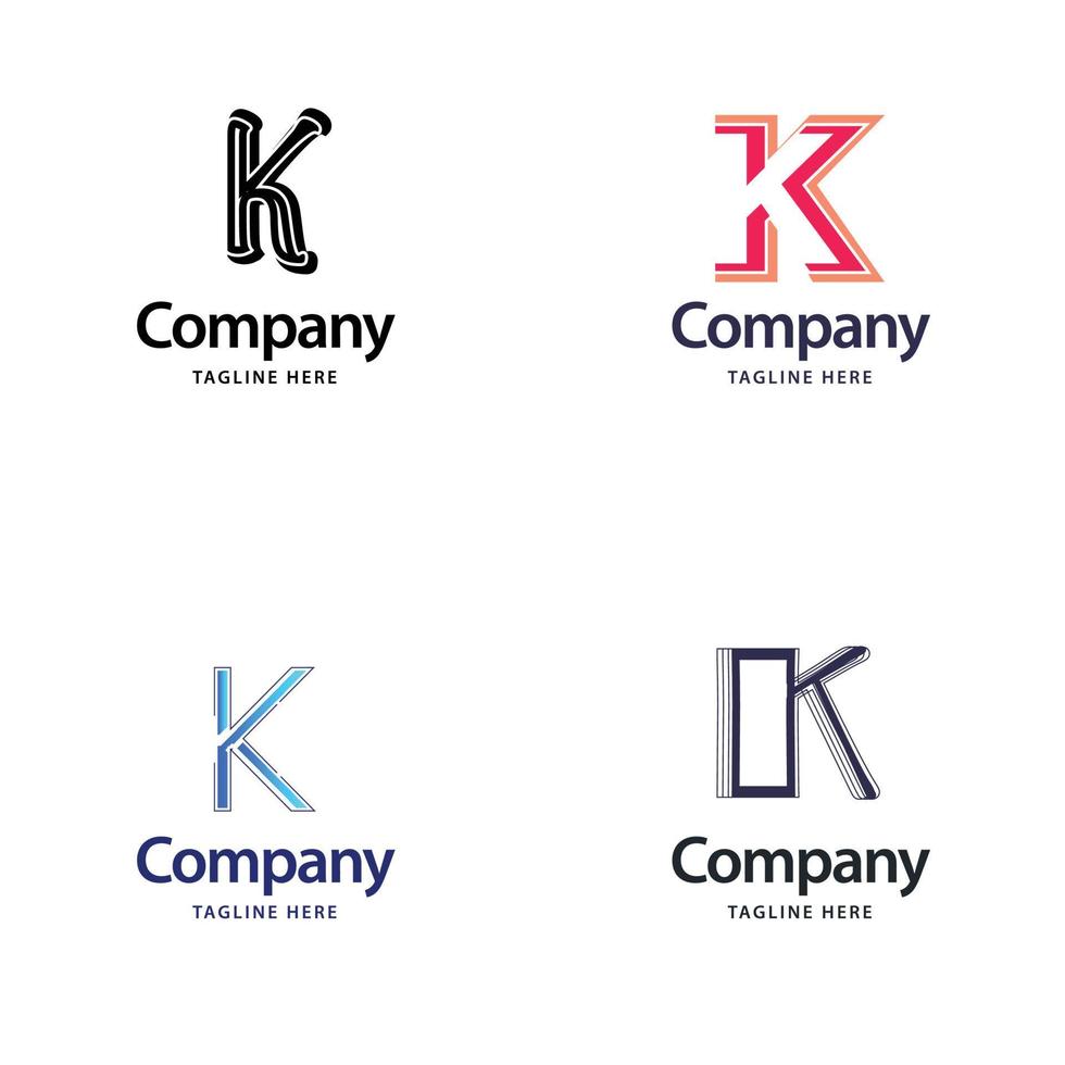 letra k design de pacote de logotipo grande design criativo de logotipos modernos para o seu negócio vetor