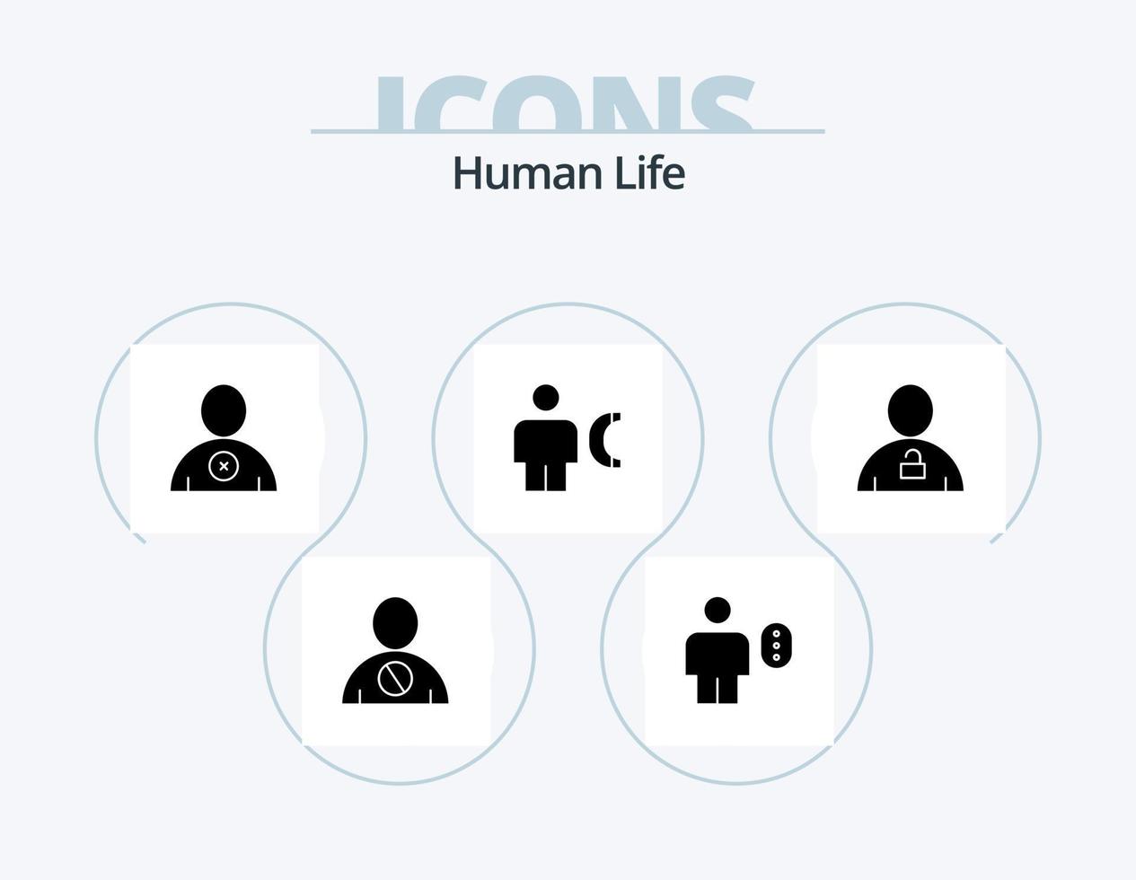 ícone de glifo humano pack 5 design de ícone. info. ligar. humano. corpo. do utilizador vetor