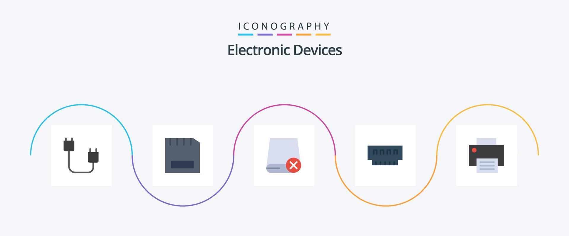 dispositivos flat 5 icon pack incluindo gadget. computadores. gadget. hardware. dirigir vetor