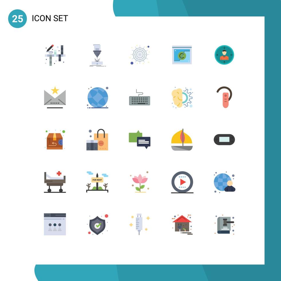 25 ícones criativos sinais e símbolos modernos de elementos de design de vetores editáveis de negócios digitais de aço de domínio de destino