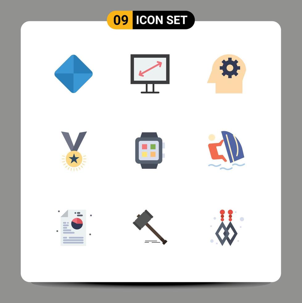 pacote de interface de usuário de 9 cores planas básicas de elementos de design de vetores editáveis de classificação de fita de mente eletrônica inteligente