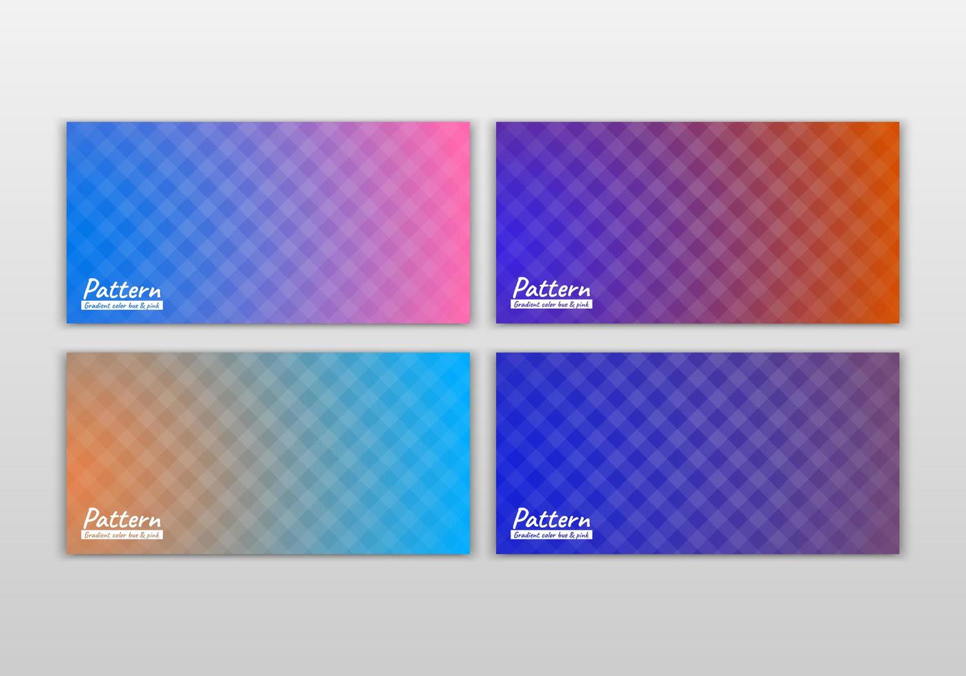fundo de banner padrão definido com cores gradientes vetor
