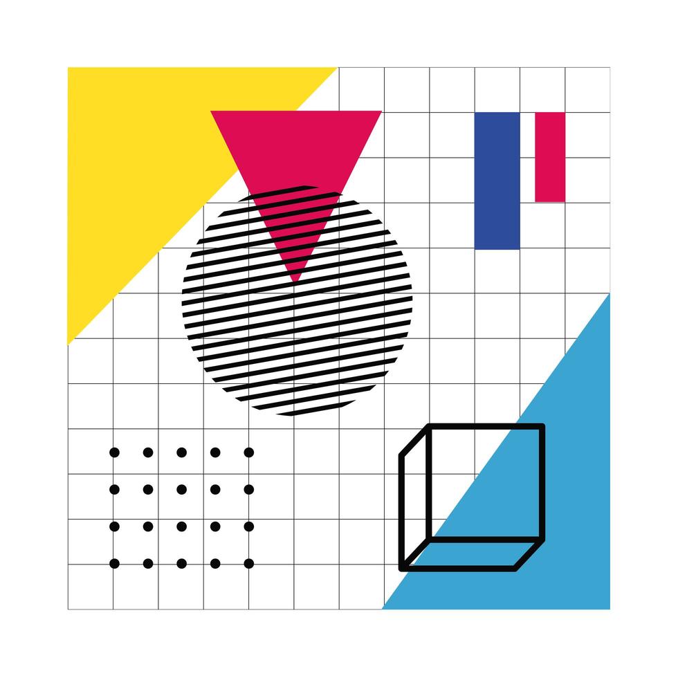 pôster abstrato com cores e figuras geométricas vetor