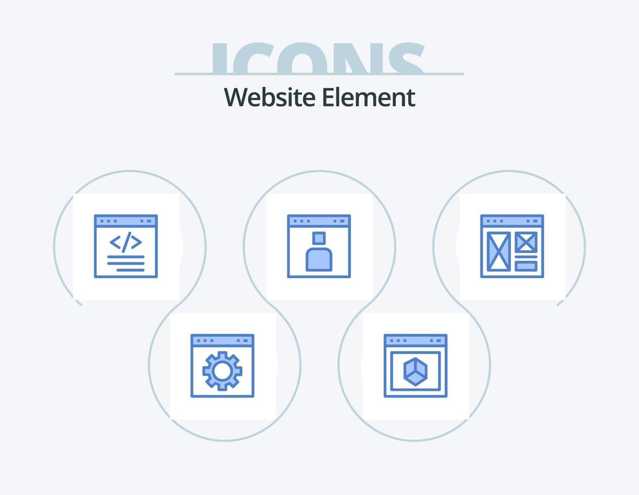 design de ícones do pacote de ícones azuis do elemento do site 5. interface. avatar. Internet. interface. codificação vetor