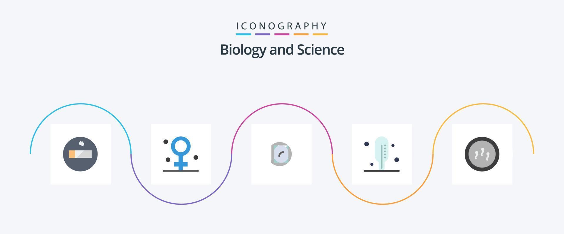 pacote de ícones de 5 planos de biologia, incluindo . laboratório. medicação. química. bioquímica vetor