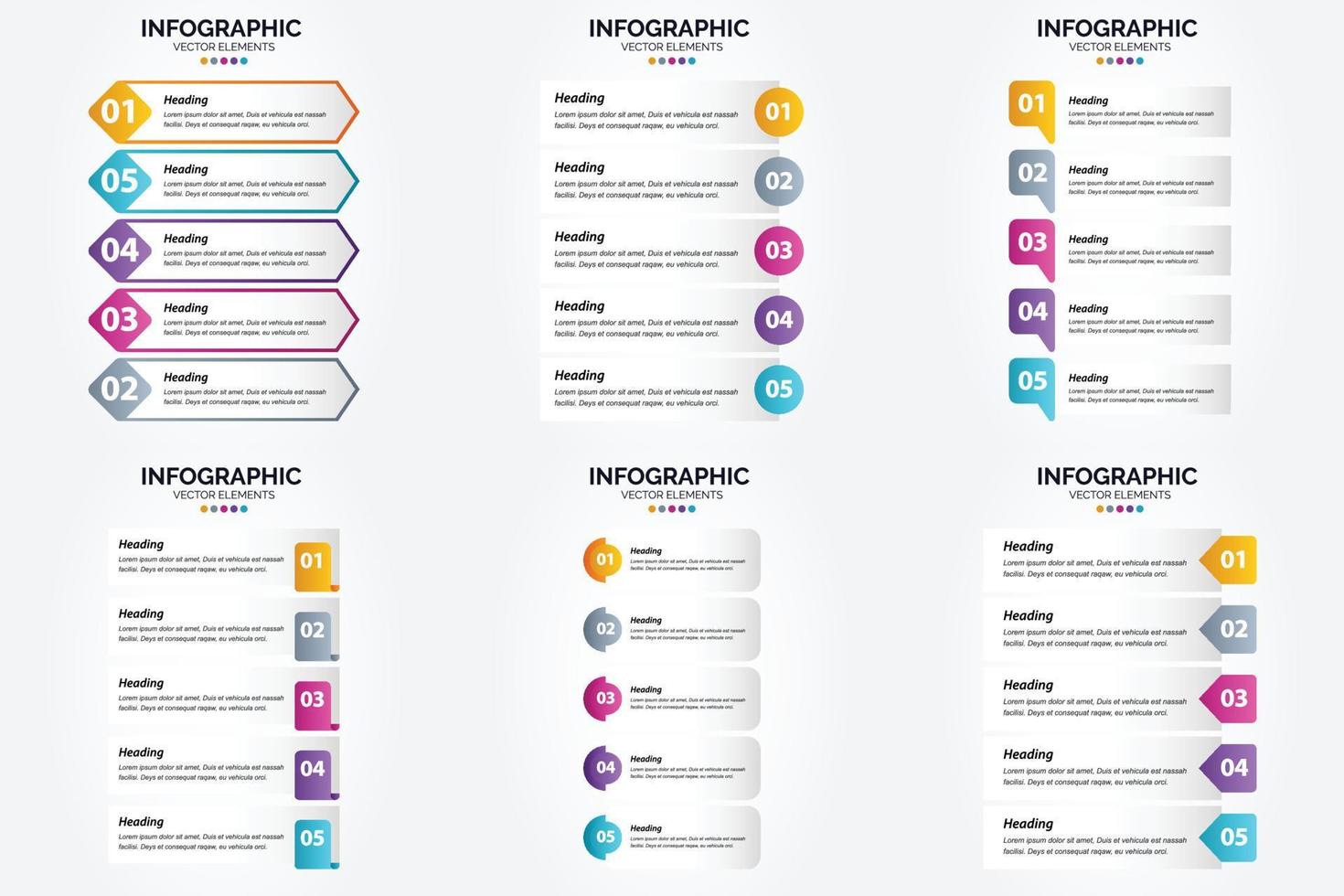 conjunto de design plano de infográficos de ilustração vetorial para folheto publicitário e revista vetor