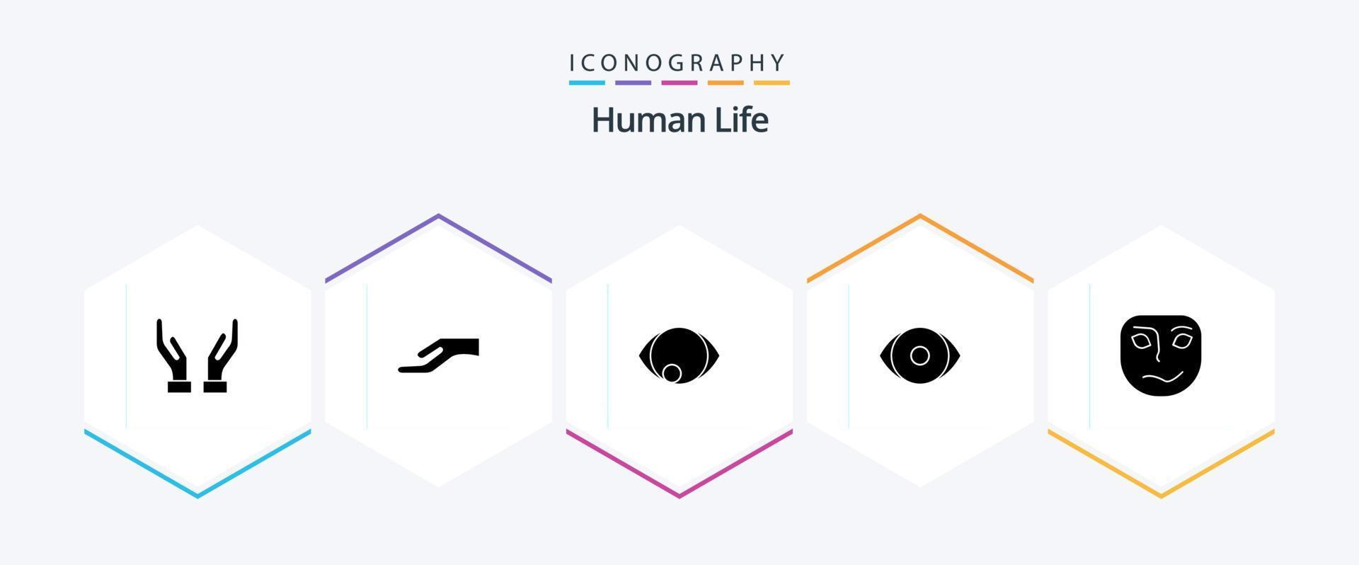 pacote de ícones humanos de 25 glifos, incluindo . humano. . cara vetor