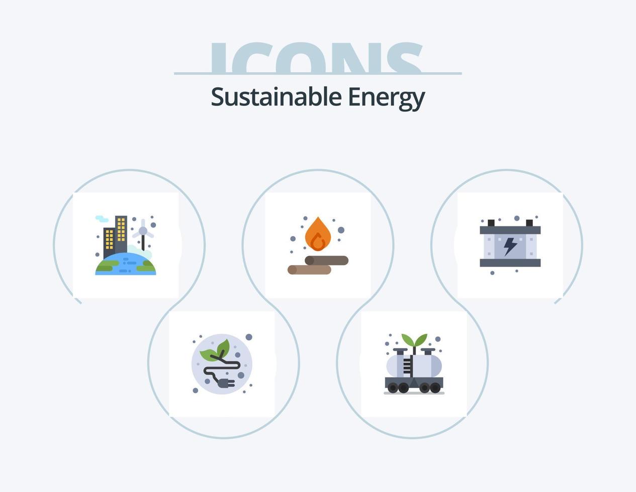 design de ícone plano de pacote de 5 ícones de energia sustentável. energia. energia. energia. agua. inclinação vetor