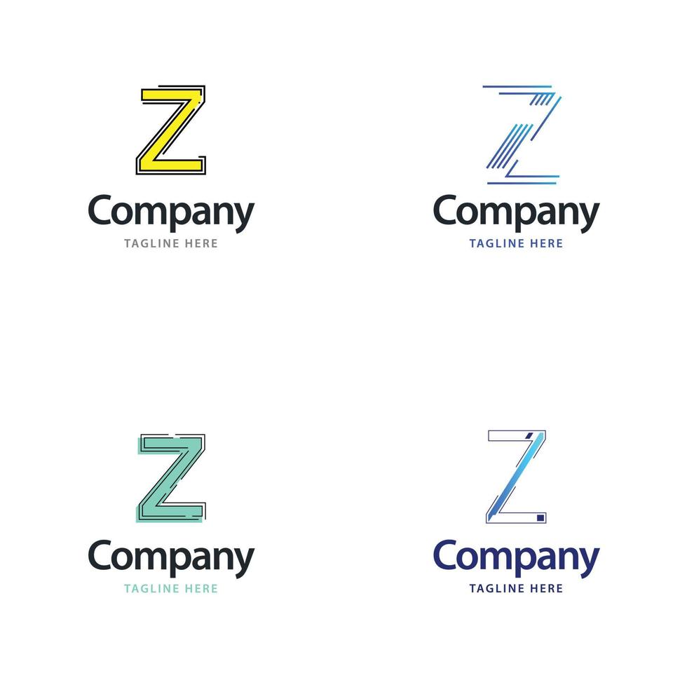 letra z design de pacote de logotipo grande design criativo de logotipos modernos para o seu negócio vetor