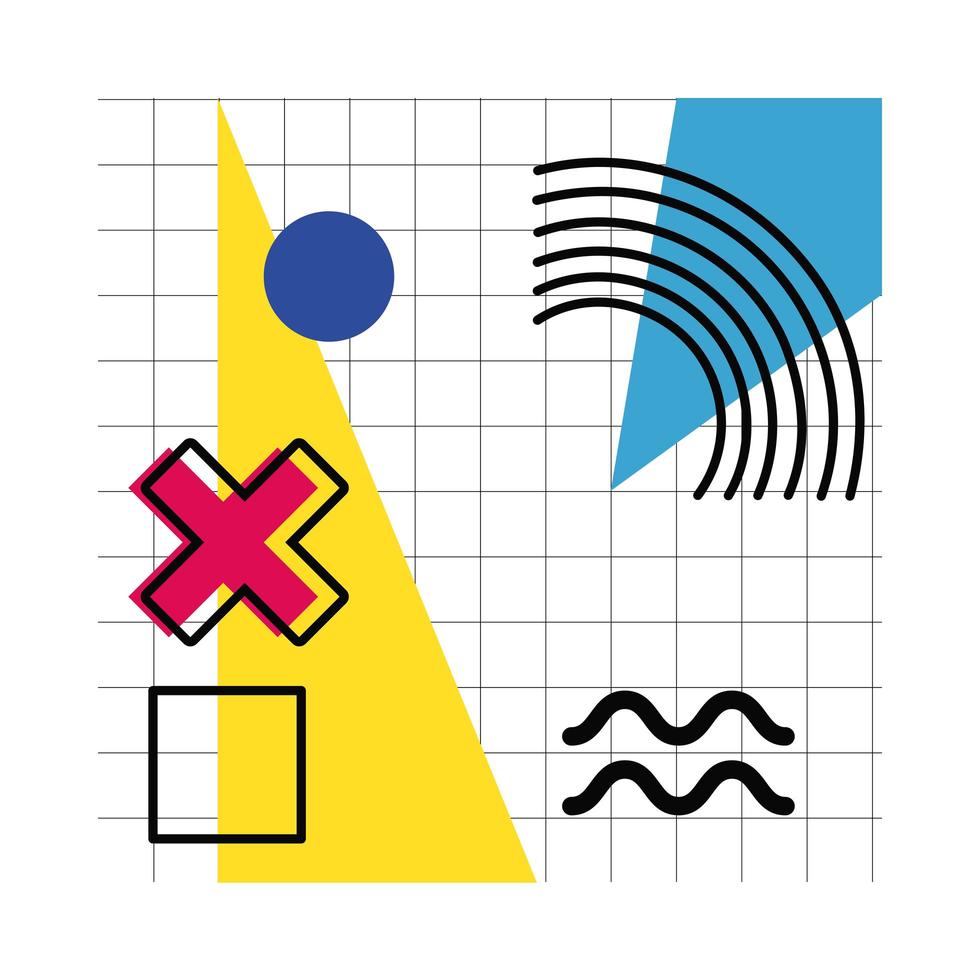 pôster abstrato com cores e figuras geométricas vetor