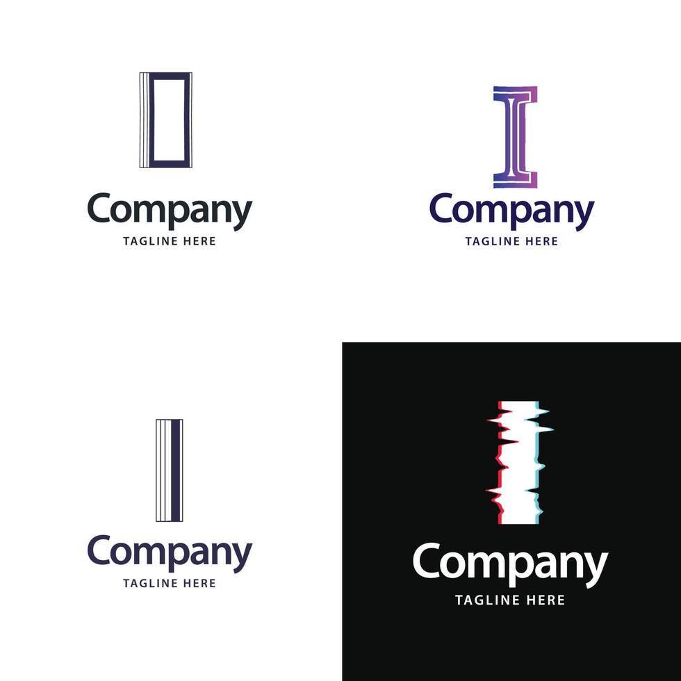 letra i design de pacote de logotipo grande design criativo de logotipos modernos para o seu negócio vetor
