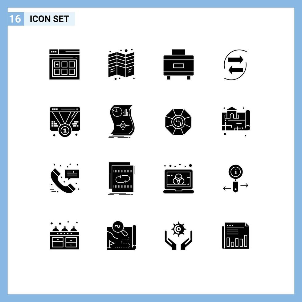 pacote de ícones vetoriais de estoque de 16 sinais e símbolos de linha para crachá, dinheiro, férias, gráfico de troca, elementos de design de vetores editáveis