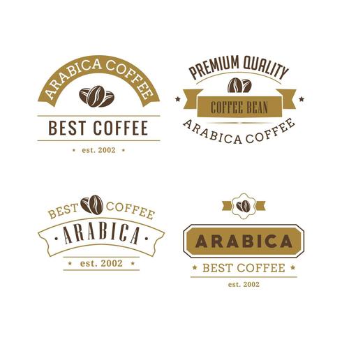 Conjunto de vetores de emblemas de café