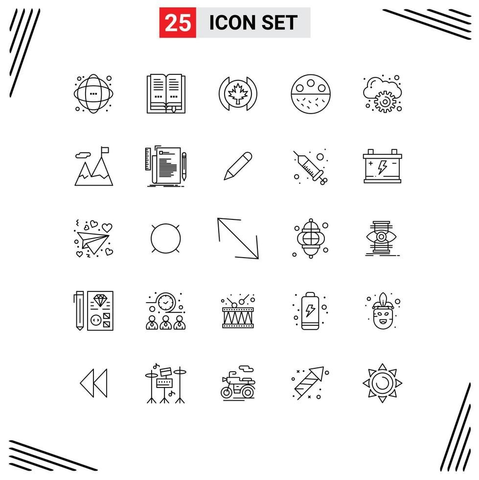 25 ícones criativos, sinais modernos e símbolos de força computacional, bandeira, cuidados com a pele, cálcio, elementos de design vetoriais editáveis vetor