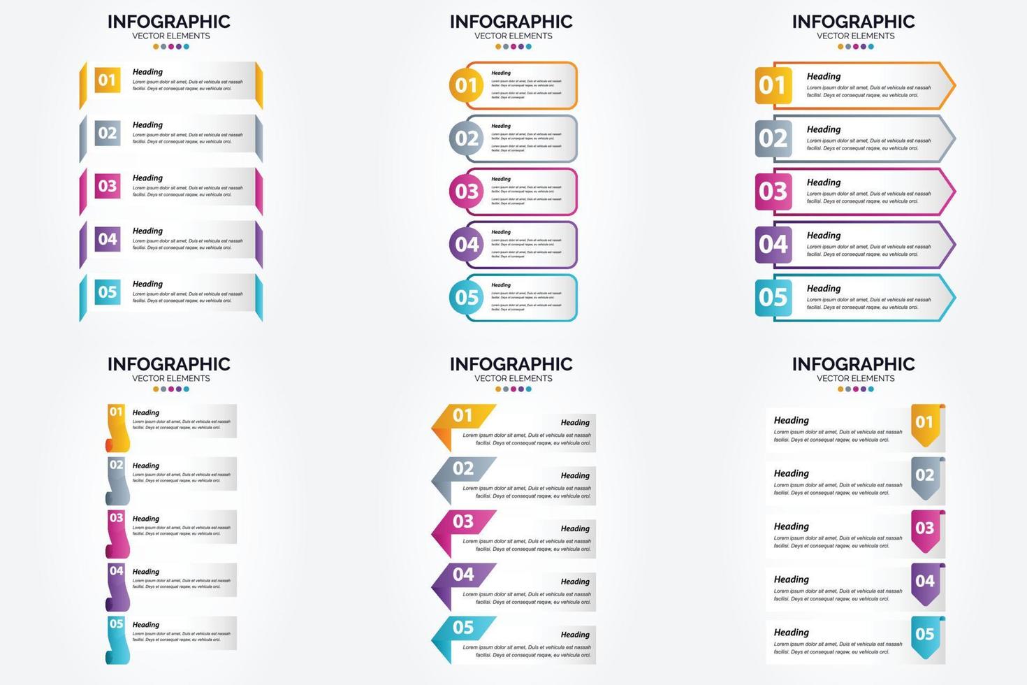 conjunto de design plano de infográficos de ilustração vetorial para folheto publicitário e revista vetor