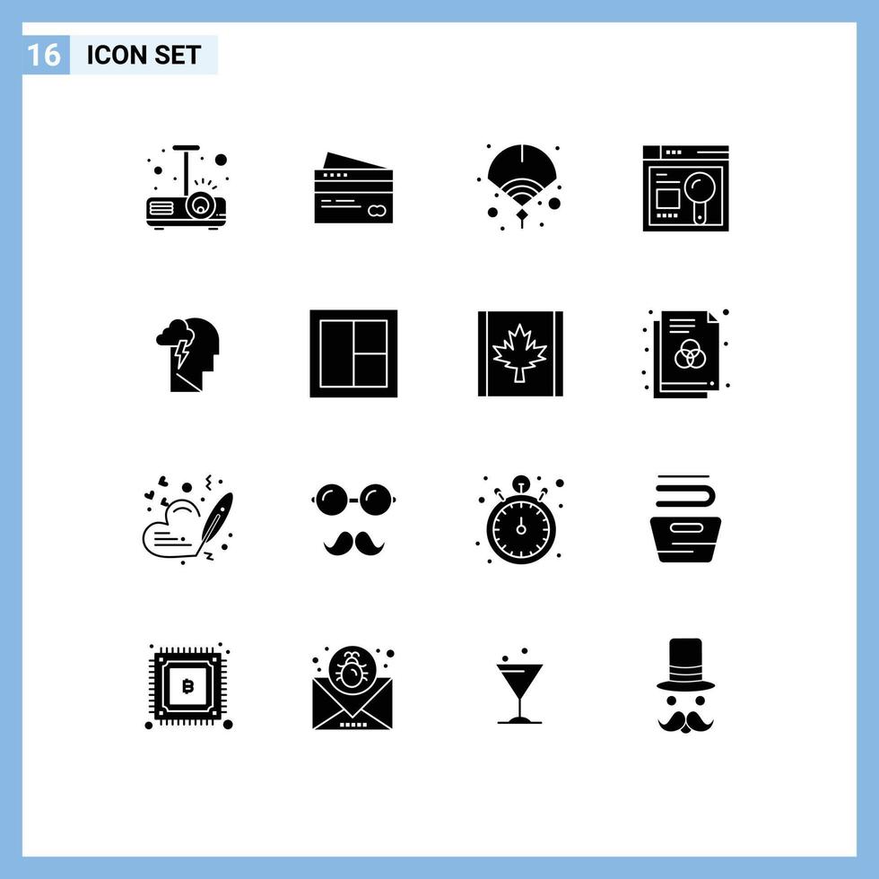 conjunto de glifos sólidos de interface móvel de 16 pictogramas de crédito de ano da web novos elementos de design de vetor editável chinês