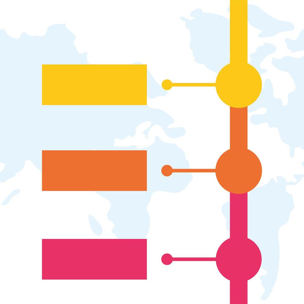 infográfico de negócios com planeta mundial vetor